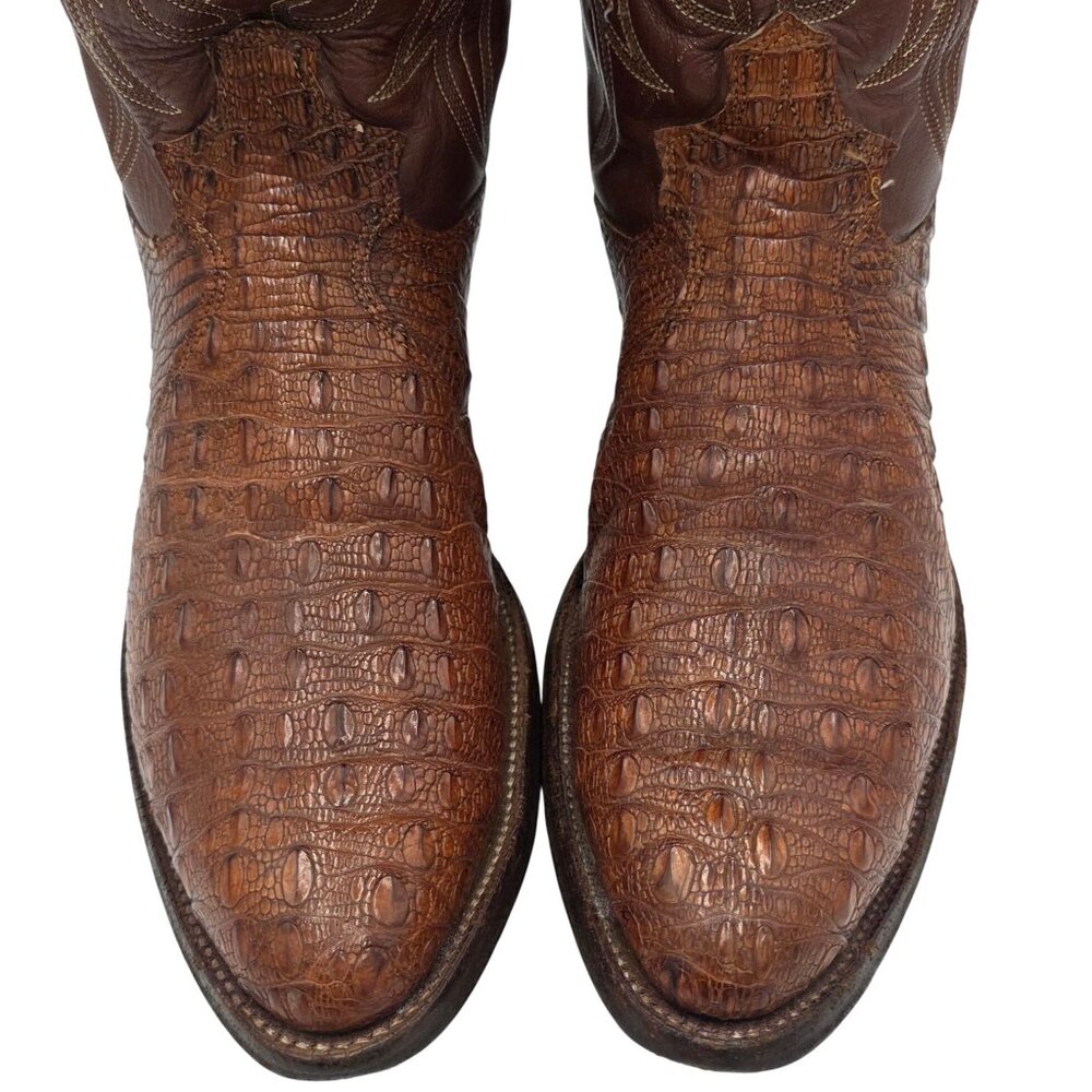 Vintage Justin Boots Rare Exotic Hornback Alligator 10D Cowboy Western Boots CBC